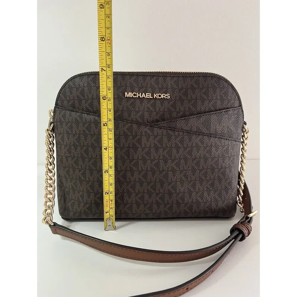 Michael Kors 35F1GTVC6B-200 Jet Set Medium Crossbody Leather Handbag Brown NEW